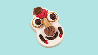 Gingerbread man on blue background.